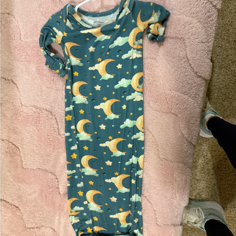 Posh Peanut Blue Pajamas with Moon and Star Design